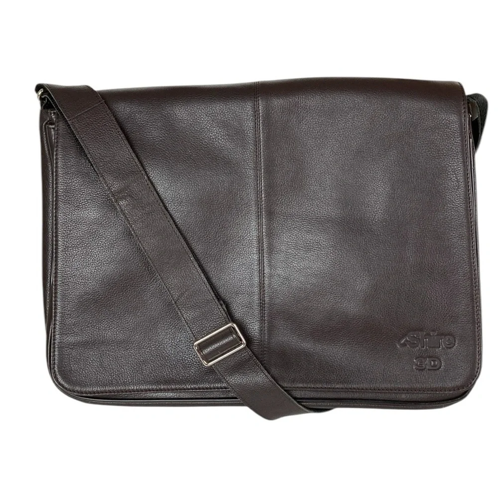 Latico Yellowstone Brown Leather Large Messenger Bag